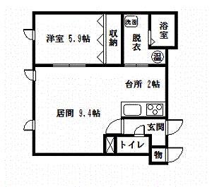 GRAMPIA6-2(1LDK/2階)の間取り写真