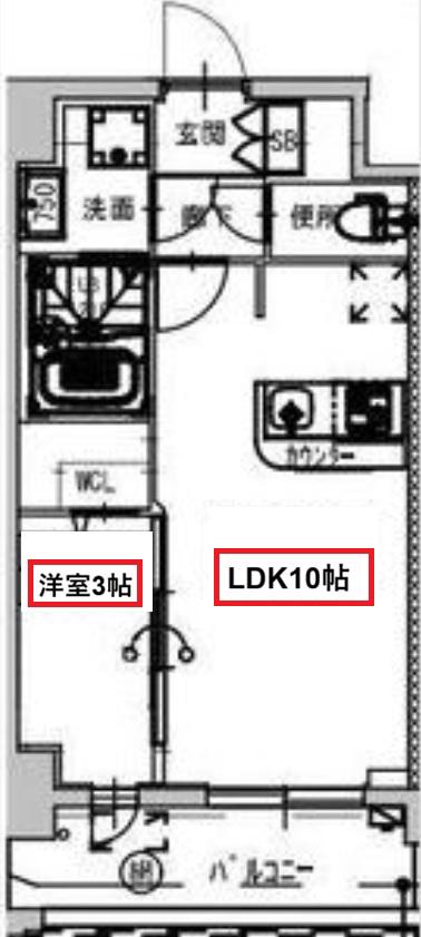 ミラージュパレス大阪ドームPROSPER(1LDK/12階)の間取り写真