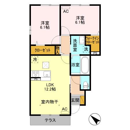 メゾン リアン(2LDK/1階)の間取り写真