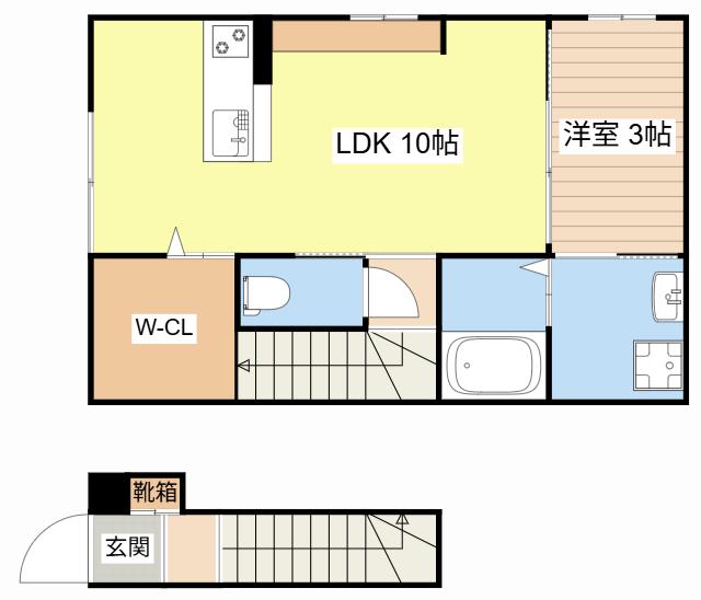 インテグラル後三条(1LDK/2階)の間取り写真