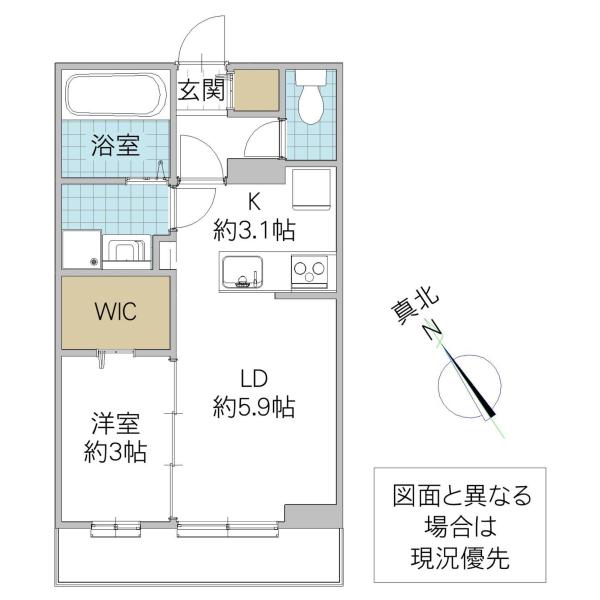 クロシェット赤塚(1LDK/1階)の間取り写真