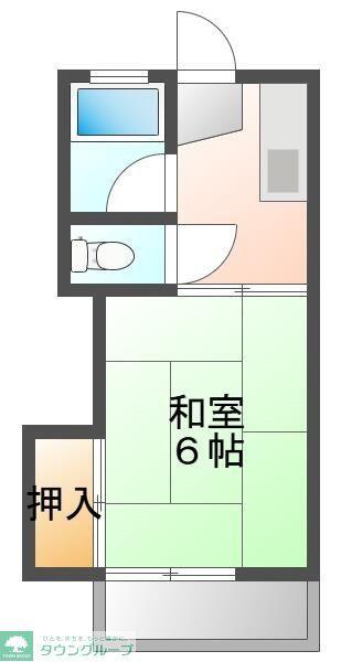 荒金アパート(1K/2階)の間取り写真