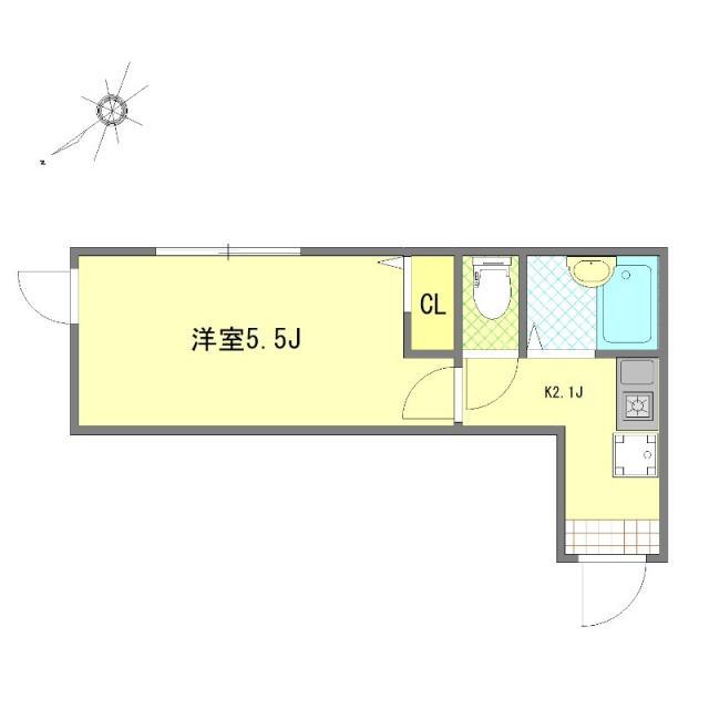 NEXUS綾瀬(1K/2階)の間取り写真