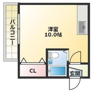 アルトゥパークマンション(ワンルーム/6階)の間取り写真