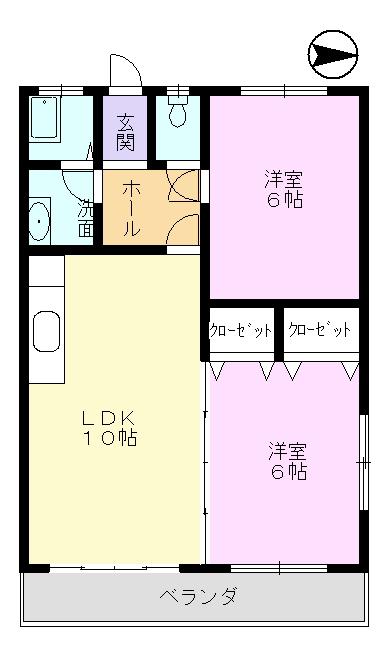 アーバンハイツ(2LDK/1階)の間取り写真
