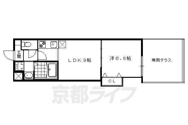 AYASOFYA(1LDK/1階)の間取り写真