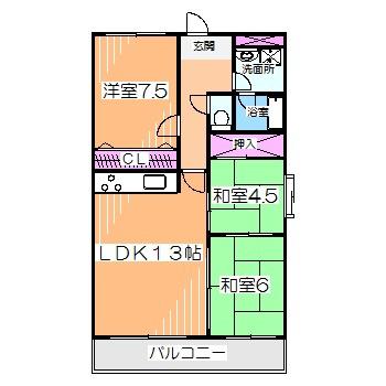 ドエルなかもず(3LDK/3階)の間取り写真