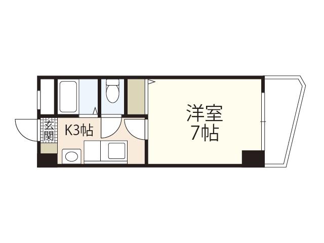 クレールヒロ(1K/3階)の間取り写真