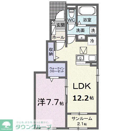 トレスト府中(1LDK/1階)の間取り写真