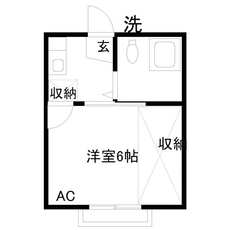 第一パークハイツ(1K/1階)の間取り写真