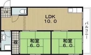 パステルハイム(2LDK/4階)の間取り写真