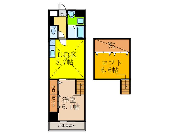 パークサイド(1LDK/8階)の間取り写真