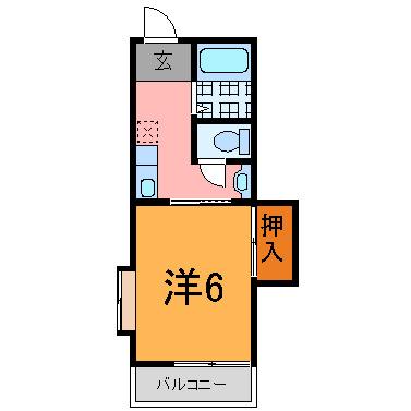 グランシャリオ(1K/2階)の間取り写真