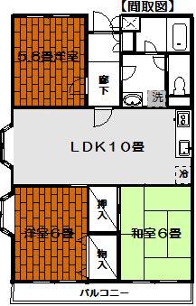 クレストヒル(3LDK/3階)の間取り写真