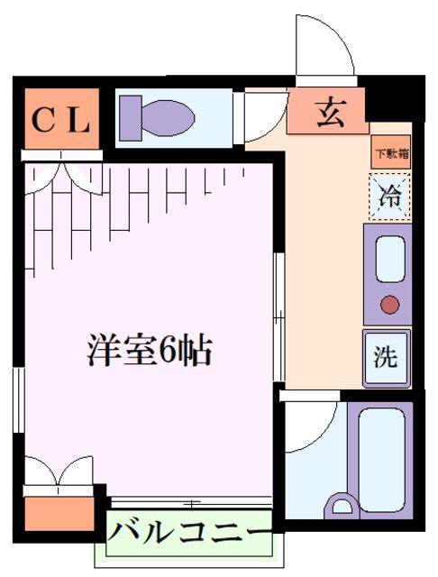 春秋アビタシオン(1K/2階)の間取り写真