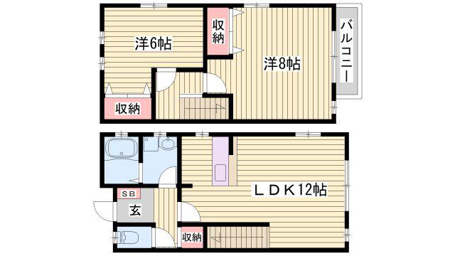ピュアコート(2LDK/1階)の間取り写真