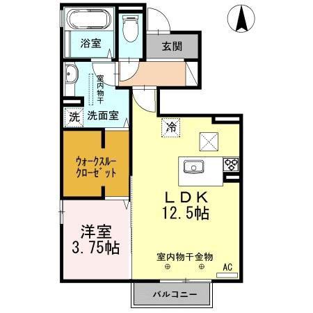 グリーン・フォレストI(1LDK/1階)の間取り写真