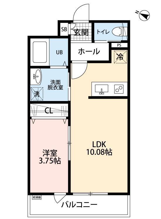 リーブルファイン指扇(1LDK/1階)の間取り写真