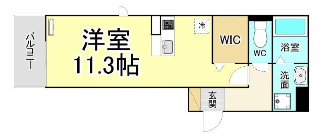 M・K・K北方(ワンルーム/3階)の間取り写真