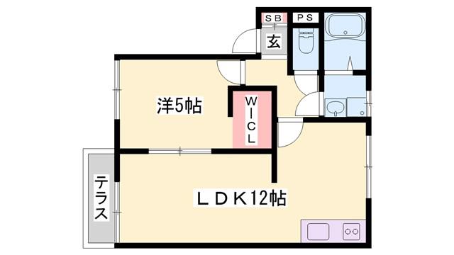 コンフォート社A棟(1LDK/1階)の間取り写真