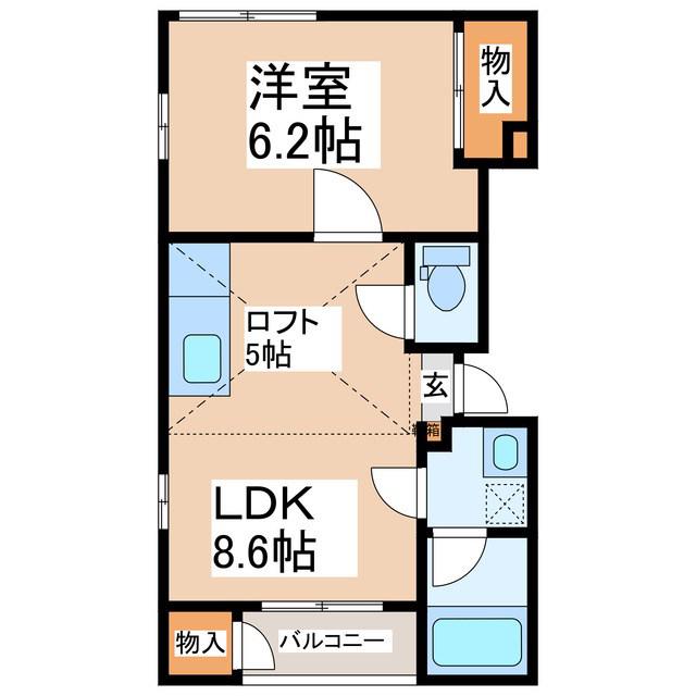 プレメゾン5上野(1LDK/2階)の間取り写真