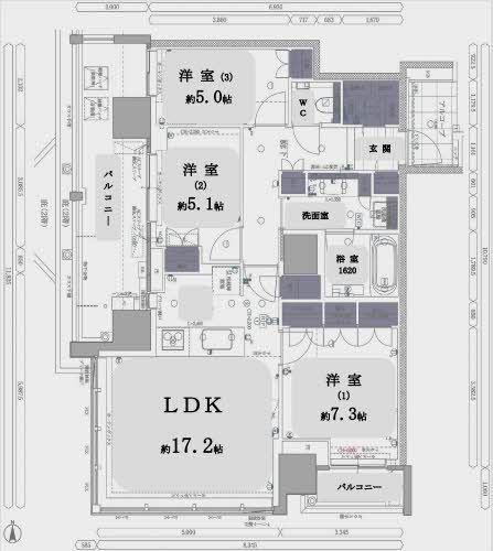 グランドメゾン名駅三丁目(3LDK/10階)の間取り写真