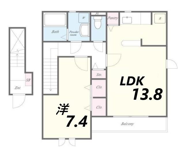 コートヲイ(1LDK/2階)の間取り写真
