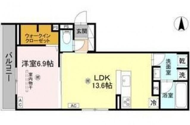 スペアチーレ鷹合(1LDK/1階)の間取り写真