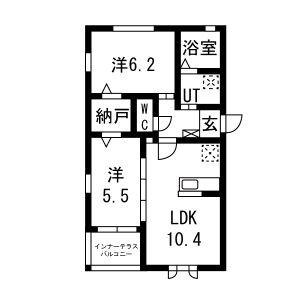 アトラスB(2LDK/1階)の間取り写真