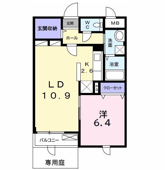 プリムローズ51(1LDK/1階)の間取り写真