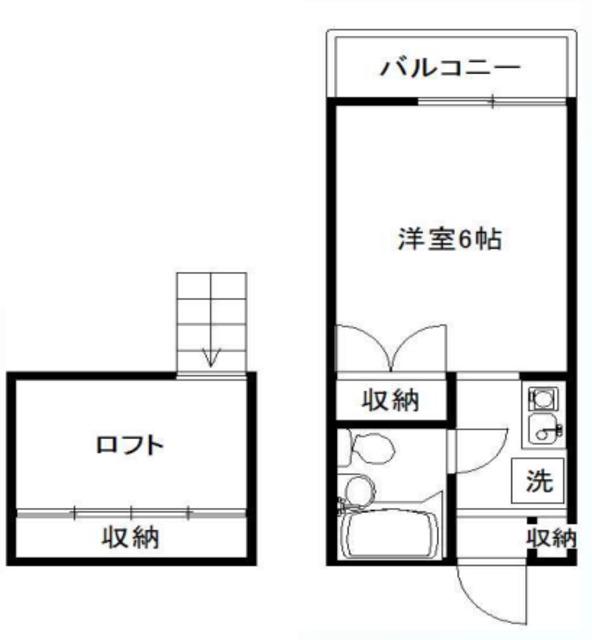 エトワール(1K/1階)の間取り写真