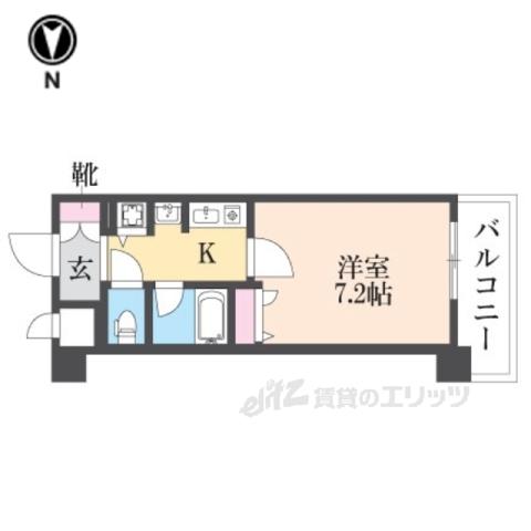 べラジオ五条烏丸(1K/3階)の間取り写真