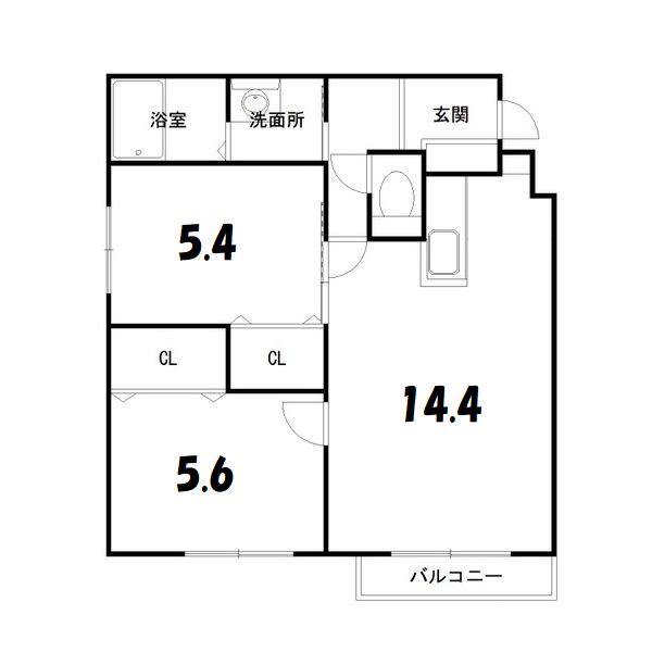 PLESURE MINAMI 13 JO(2LDK/3階)の間取り写真