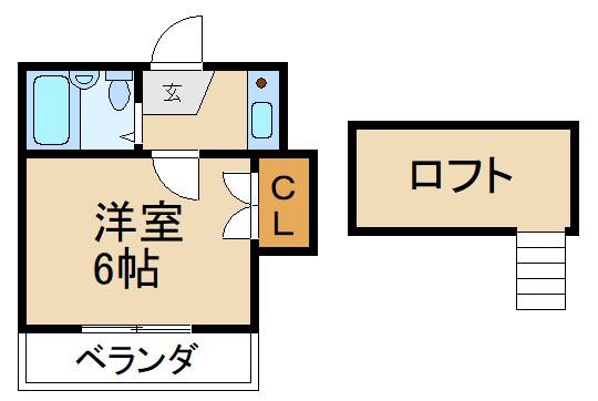 パディハイツ(1K/1階)の間取り写真