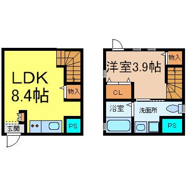 ラヴィール六番町(1LDK/3階)の間取り写真