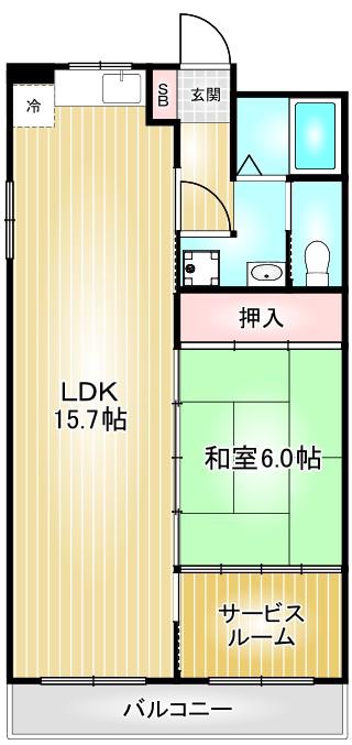 VG.TREE 西棟(1LDK/4階)の間取り写真