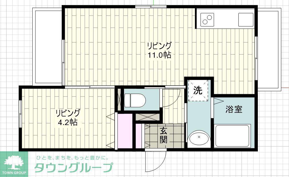 SECURE HOUSE ノース(1LDK/1階)の間取り写真