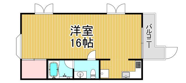 パラドス甲東園(ワンルーム/1階)の間取り写真