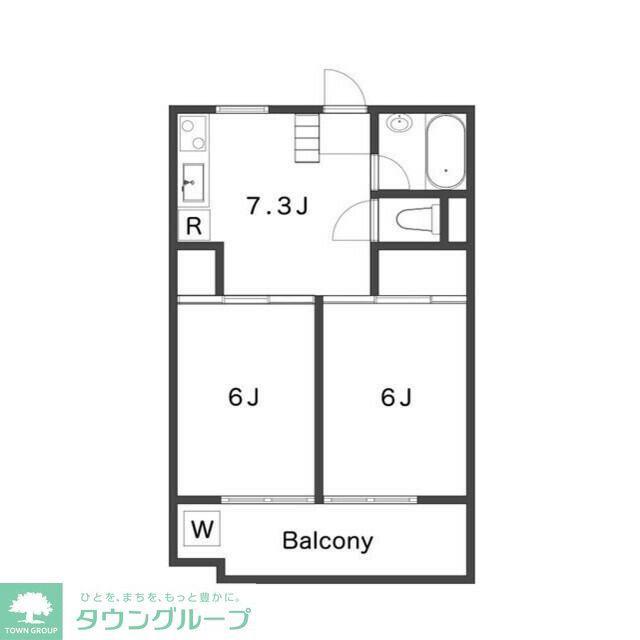 BESPOKE APARTMENTS KAWAGUCHI(2DK/2階)の間取り写真