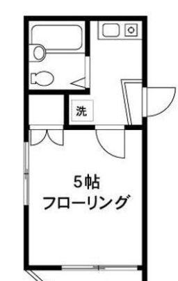 ROSSO氷川台(1K/2階)の間取り写真