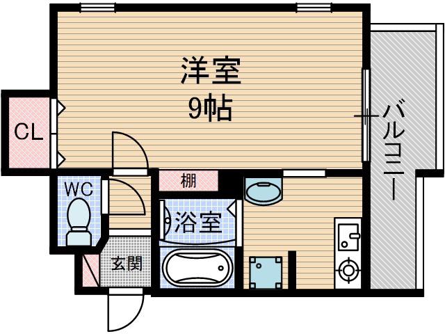 VILLACIEL(1K/2階)の間取り写真
