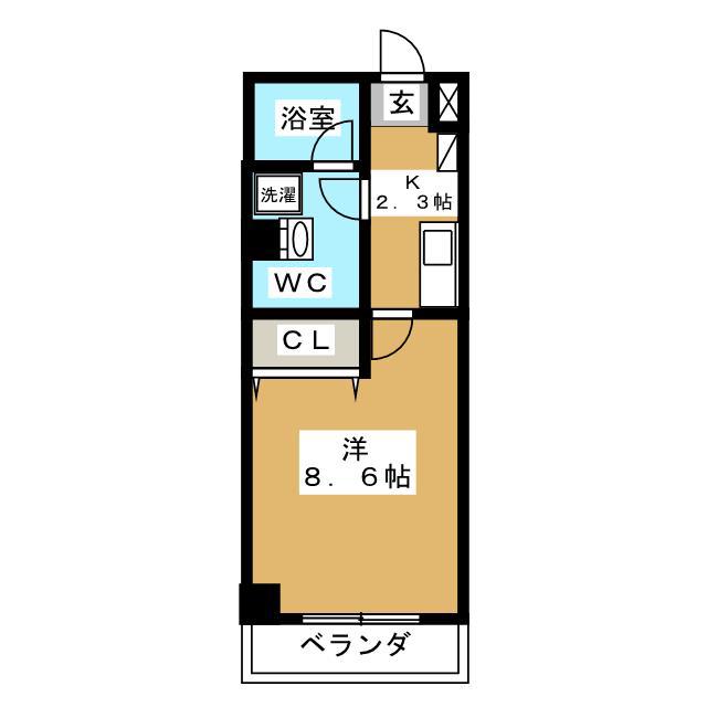 ベルタ大船(1K/1階)の間取り写真