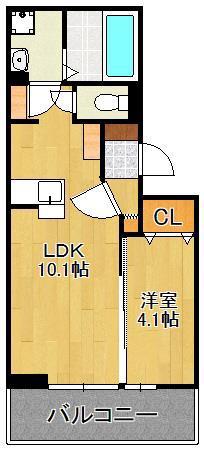 M・K・K萩崎町(1LDK/3階)の間取り写真