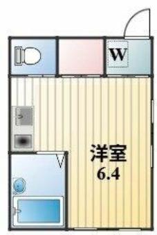常盤荘(ワンルーム/1階)の間取り写真