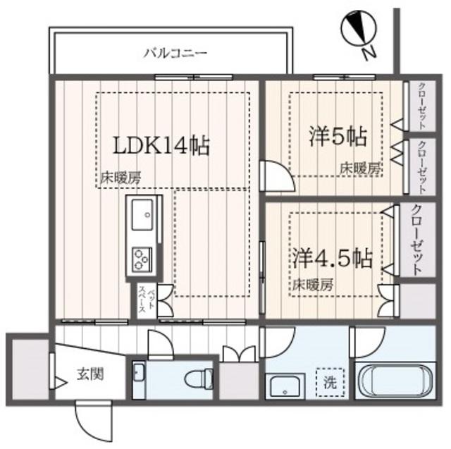 LUPINUS(2LDK/3階)の間取り写真