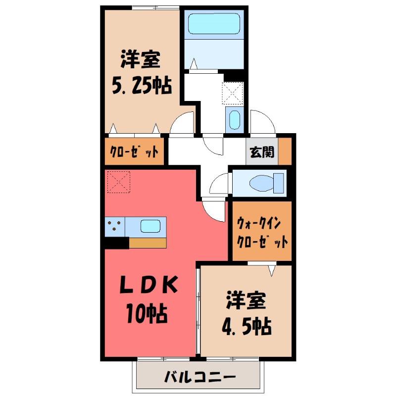 オペラハウス北代田(2LDK/1階)の間取り写真