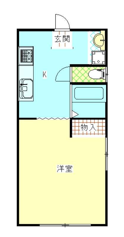 コンフィーフラット(1K/2階)の間取り写真