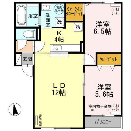 ロイヤルビレッジ(2LDK/3階)の間取り写真