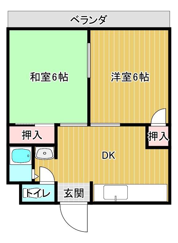 メゾン嶋(2DK/2階)の間取り写真