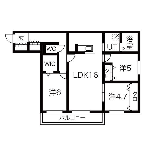 CREARESIDENCE元町(3LDK/2階)の間取り写真